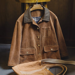 MADEN Women's Corduroy Jacket with Waxed Collar