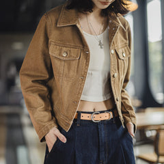 MADEN Slim Fit Barn Jacket with Detachable Faux Fur