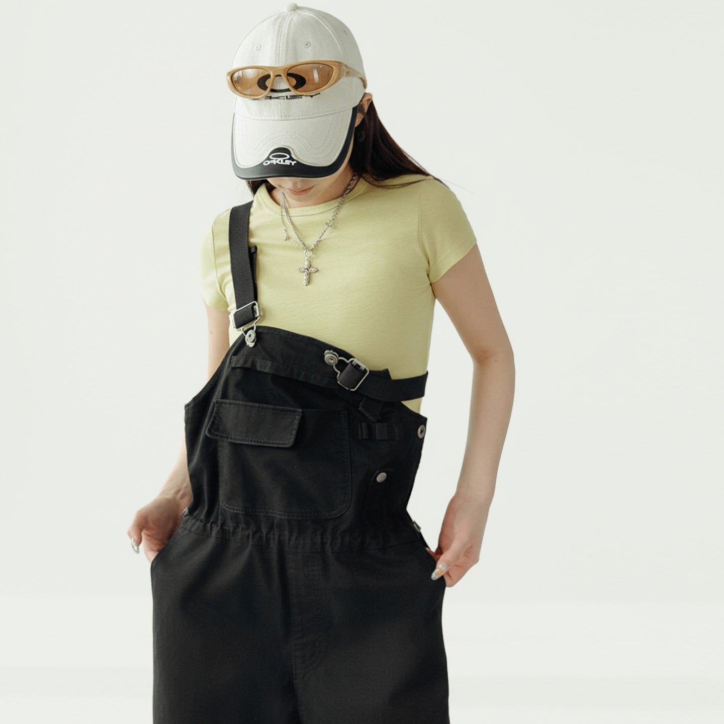 MADEN Women's Black Overall