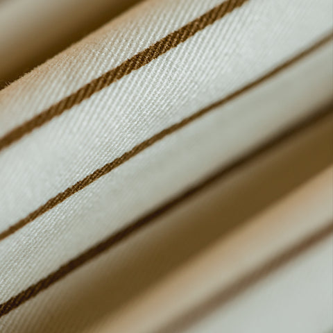 MADEN Gestreiftes Langarmhemd mit Stehkragen – 100 % Baumwolle 