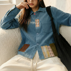 Camisa de pana patchwork retro 100% algodón MADEN