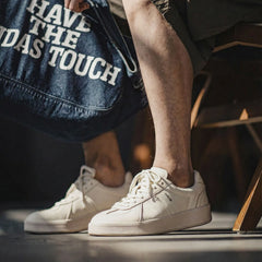 MADEN Herren Deutsche Trainer Schuhe - Klassisch Weiß
