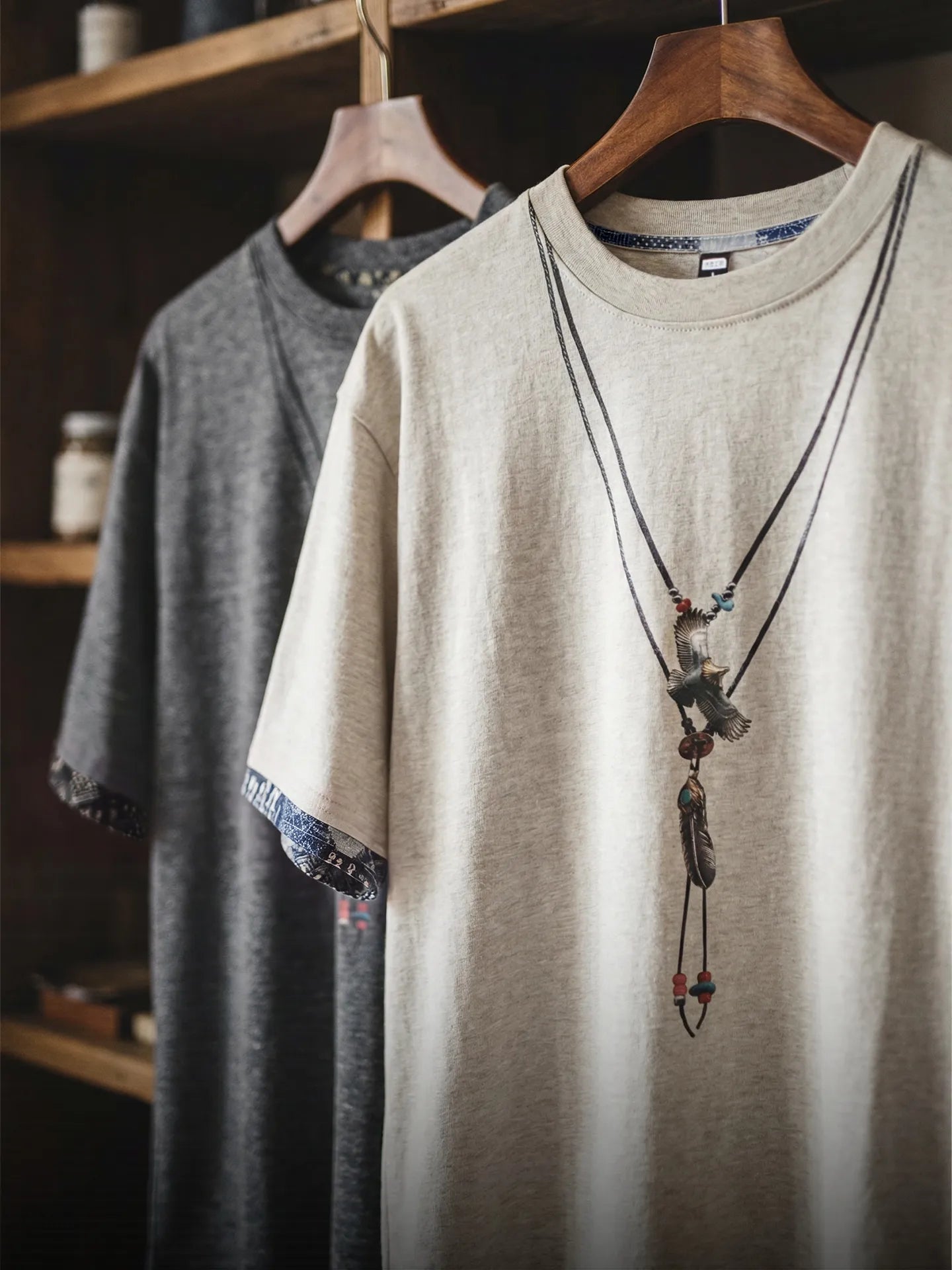 MADEN Patchwork Print Knit T-Shirt