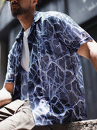 MADEN Men's Thorn Print Short Sleeve Mesh Shirt thumbnail