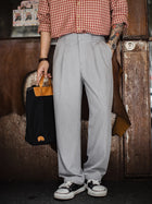 MADEN Men's Classic Pinstripe Heather Wrinkle-Resistant Straight-Leg Pants thumbnail