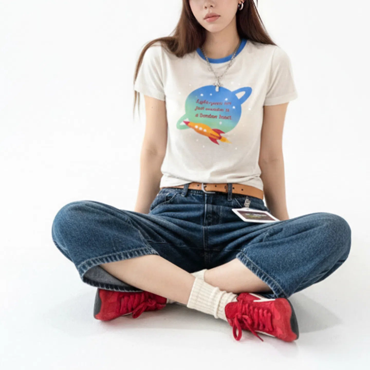 Camiseta ringer estampada de lyocell MADEN
