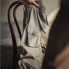MADEN Cotton Twill Cargo Shorts with Six Pockets