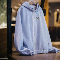 MADEN Striped Lightweight Shirt Jacket