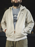 Sweat-shirt à capuche gris pour homme MADEN – Veste polaire épaisse zippée  thumbnail
