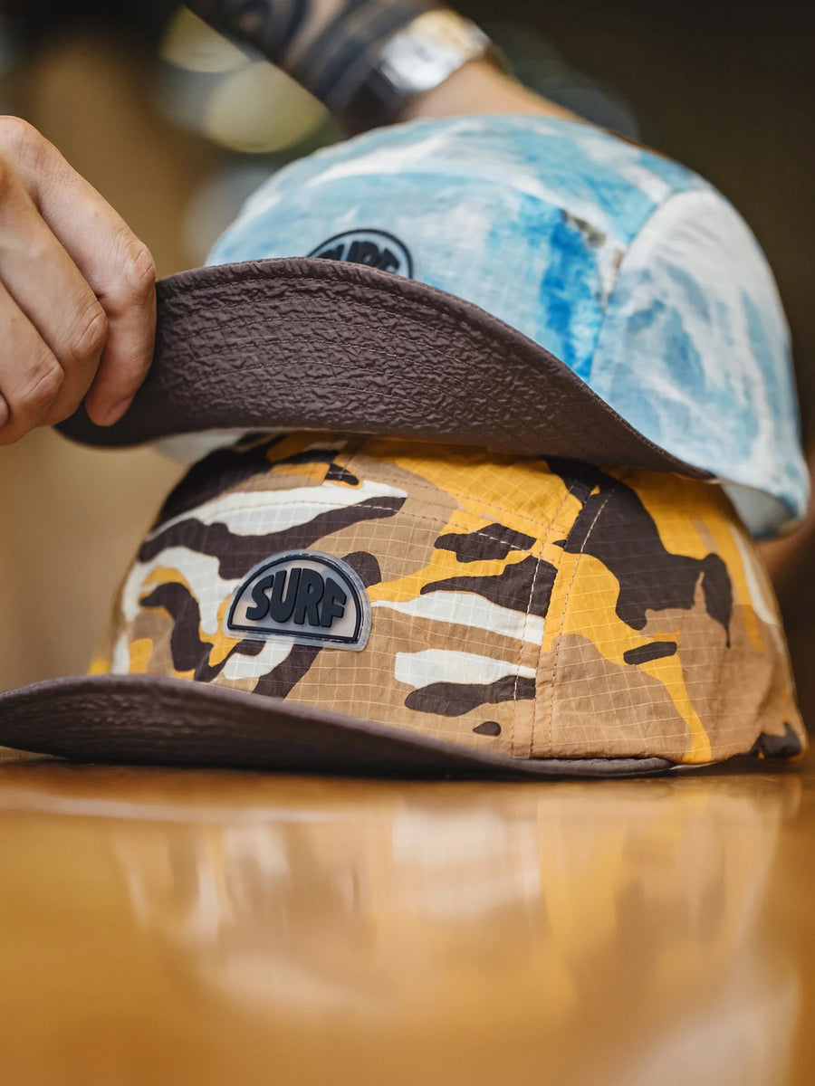 MADEN Men's Wave Print Five-Panel Curved Brim Cap