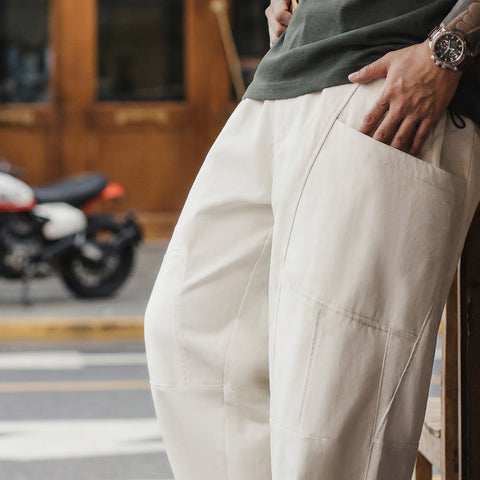 MADEN HBT White Cargo Pants