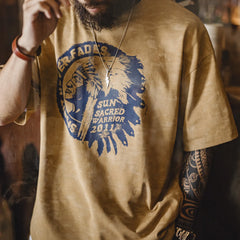 MADEN Yellow Batik Print T-Shirt