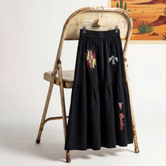 MADEN Navajo Rainbow-Embroidered Skirt