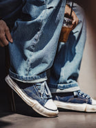 MADEN Men's Vintage Indigo-Dyed Denim Canvas Sneakers thumbnail