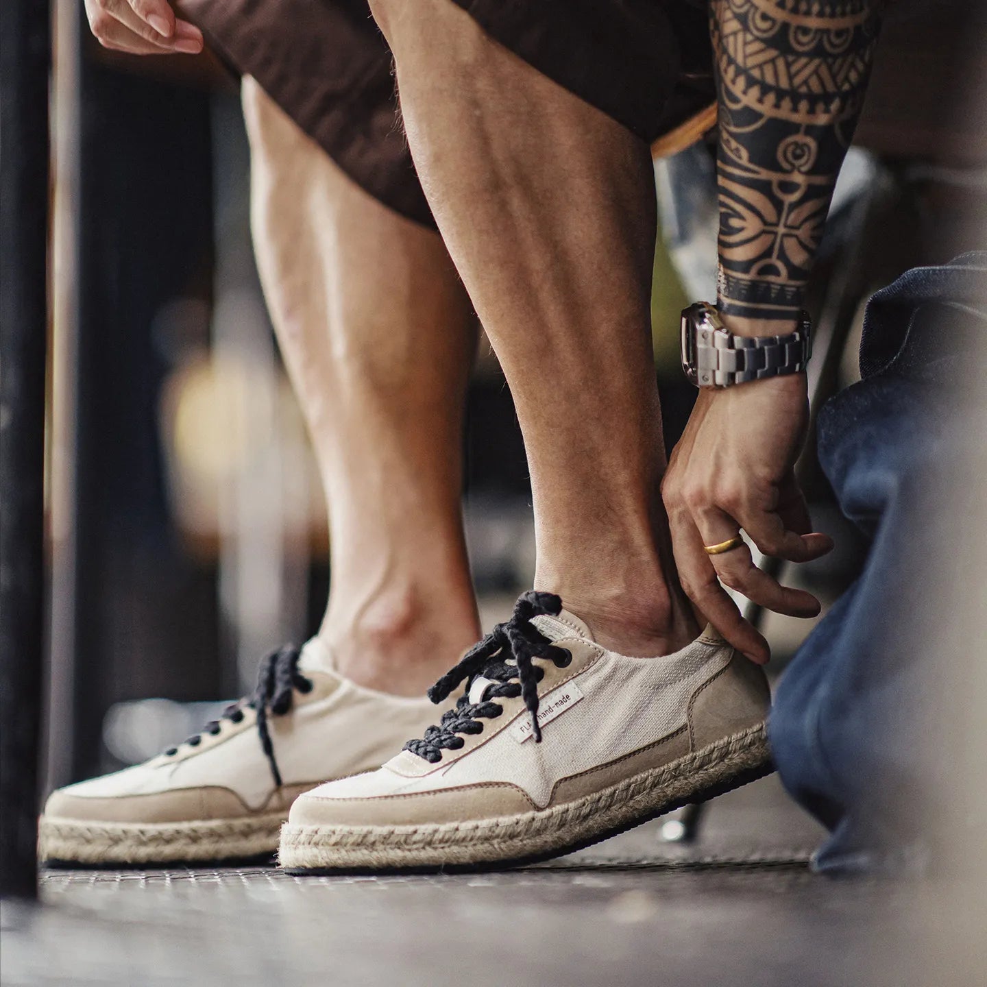 MADEN Woven Linen Fisherman Shoes