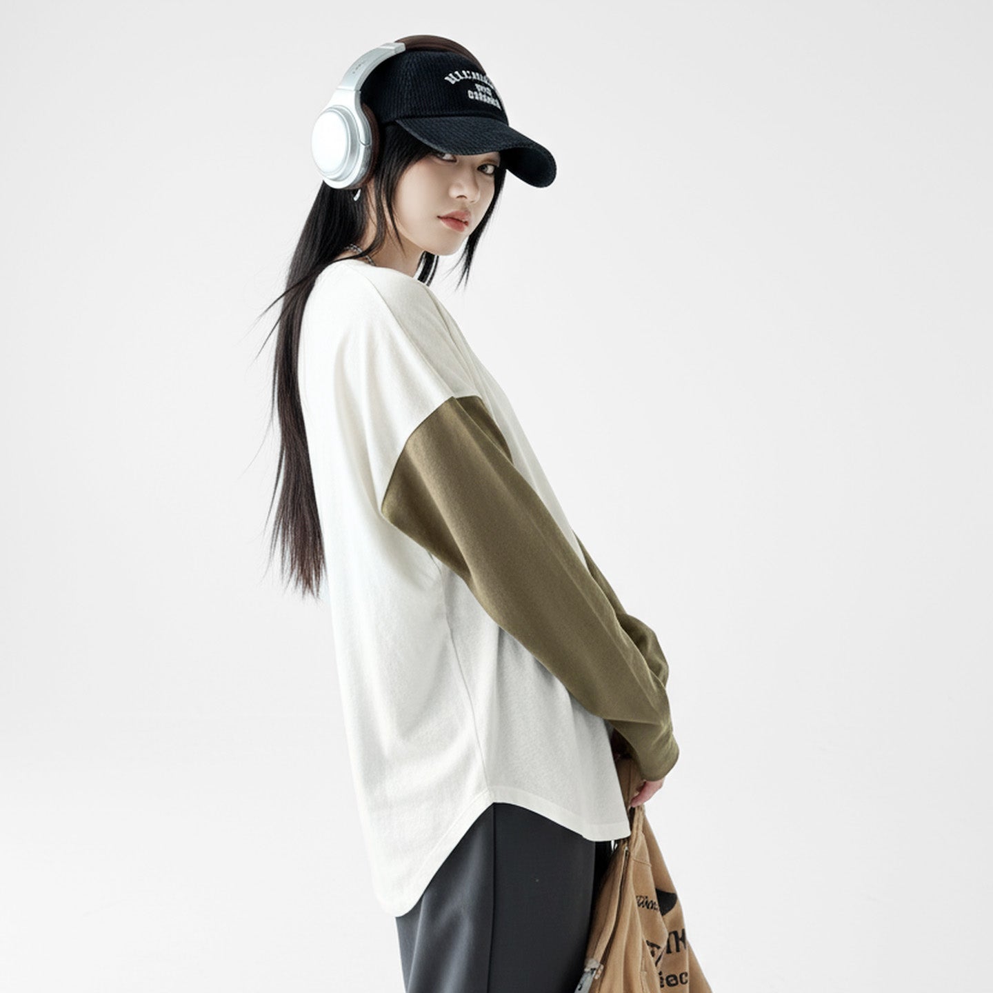 MADEN Langarmshirt mit Farbblock-Design
