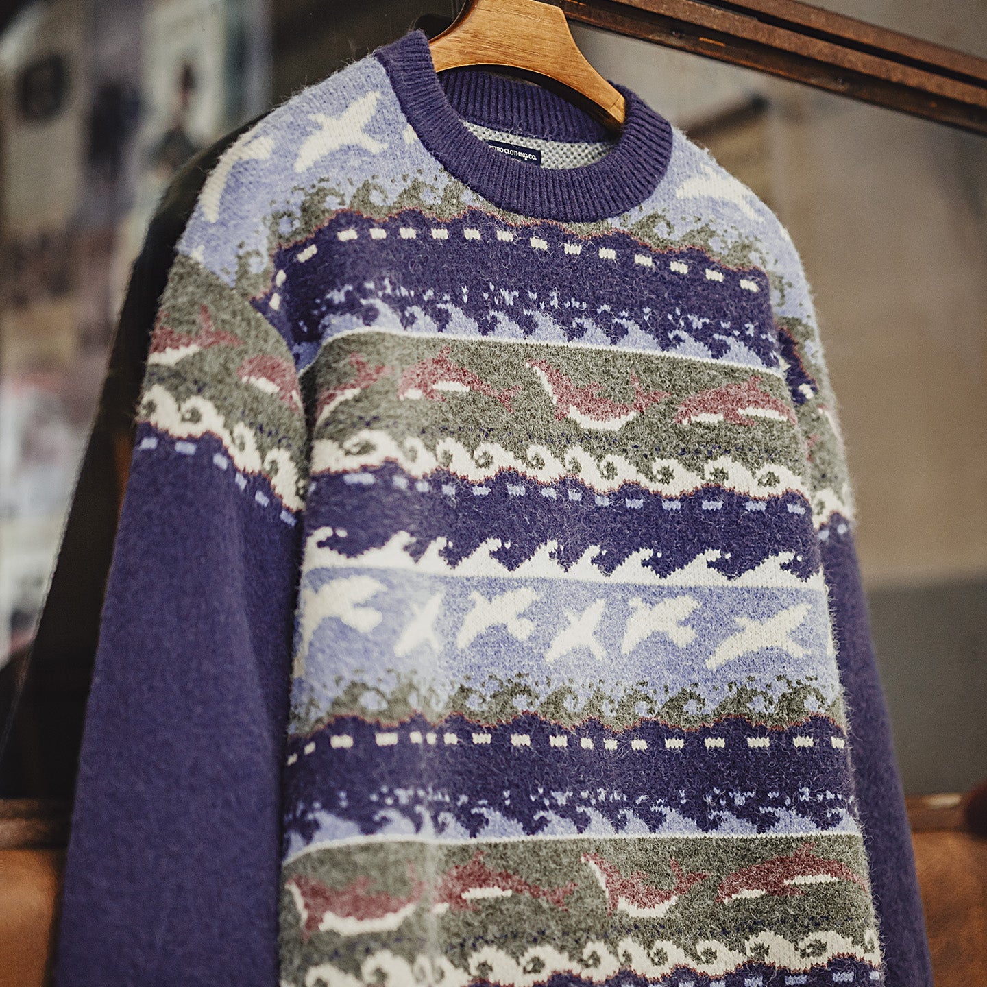 MADEN Men's Fair Isle Knit Sweater