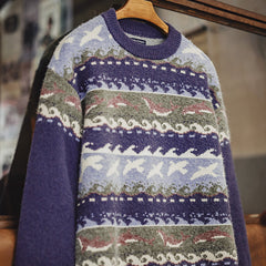 MADEN Men's Fair Isle Knit Sweater
