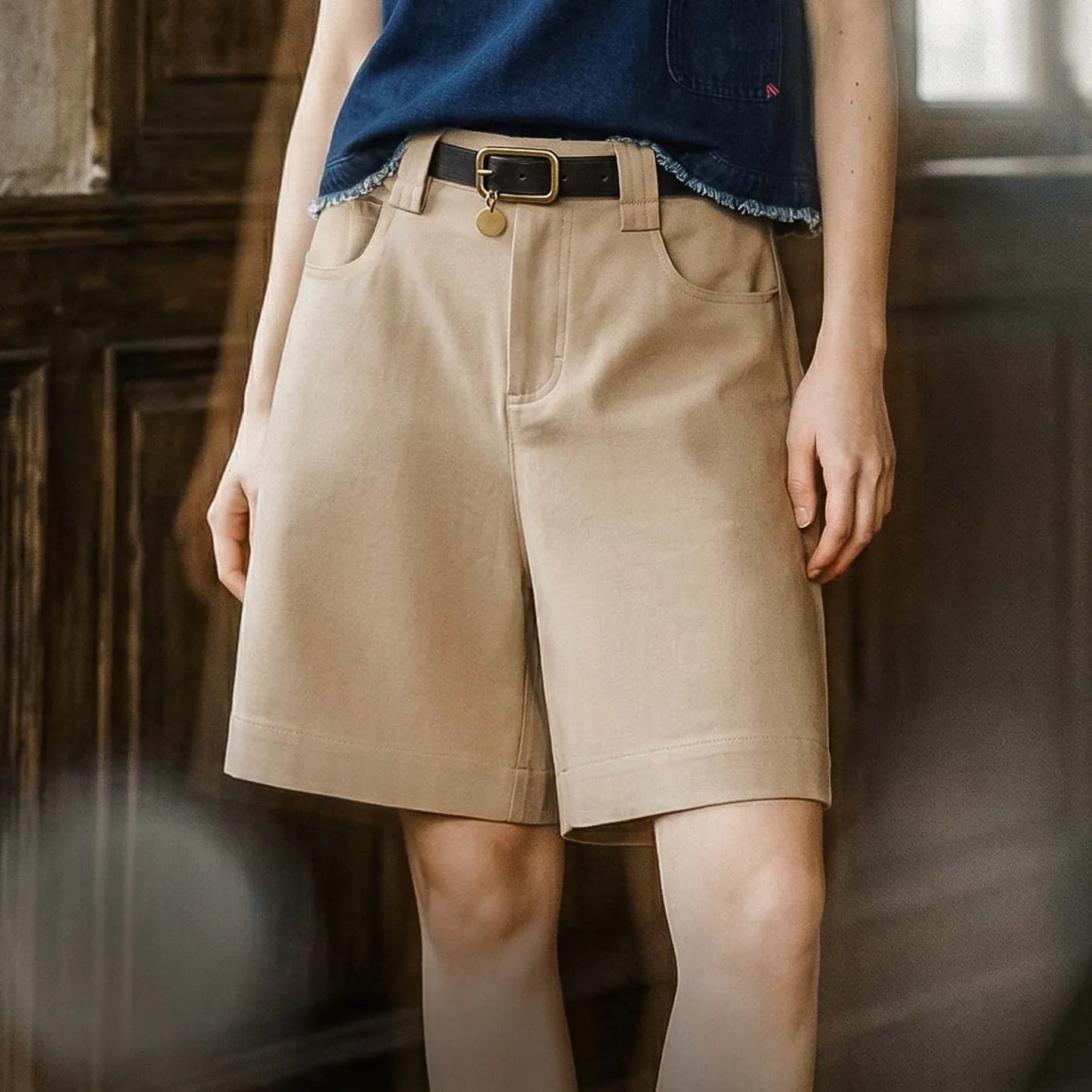 MADEN Women's High Waist Tailored Shorts
