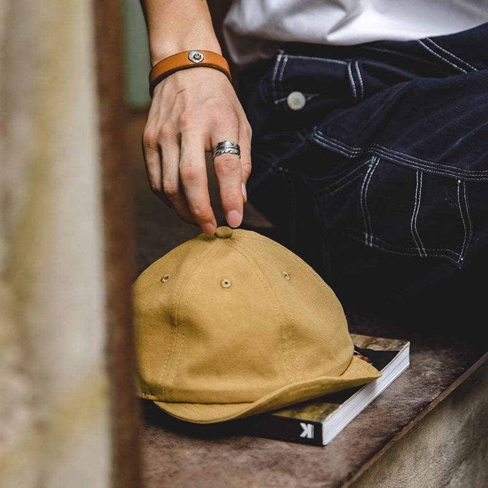 MADEN Retro Denim Baseball Cap mit kurzem Schirm