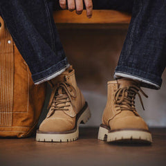 MADEN Herren Wildleder Gezackte Desert Boots für Freizeit