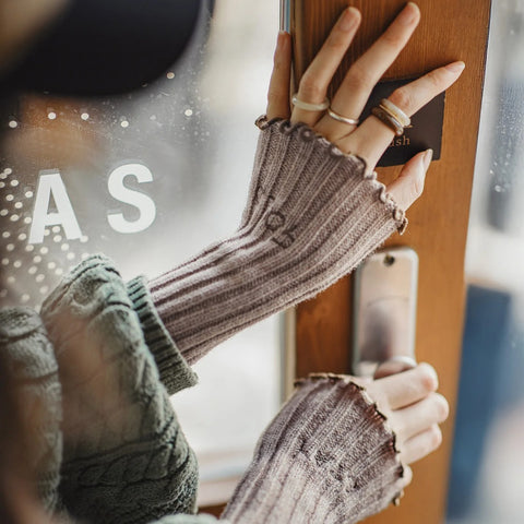 Găng tay không ngón len cho nữ MADEN, tay áo dài giữ ấm