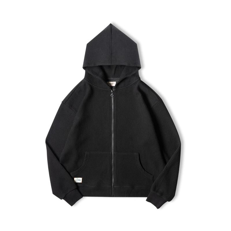 MADEN Schwerer Waffelstrick Kapuzenpullover Sweatshirt