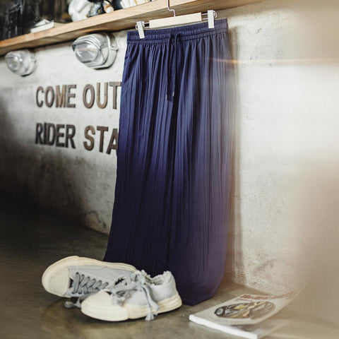 Pantalon de détente froissé pour homme MADEN, coupe ample, léger et respirant, idéal pour l'été et la méditation zen. 