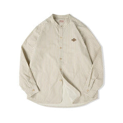 Camisa de rayas con cuello mao para mujer MADEN