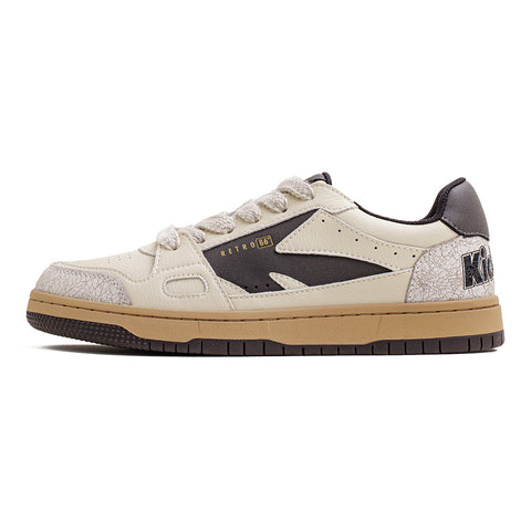 MADEN Men’s Retro Skate Sneakers – Distressed White, Cushioned Sole