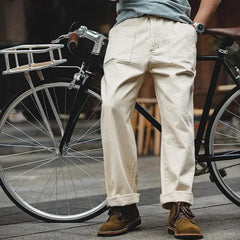 Jeans de mezclilla blanca selvedge de fibra de semilla de algodón para hombre MADEN