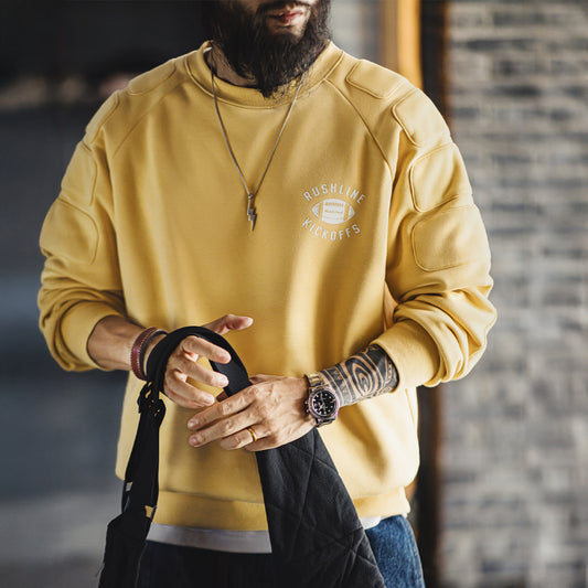 MADEN Fleece-Lined Olive Crewneck Sweatshirt
