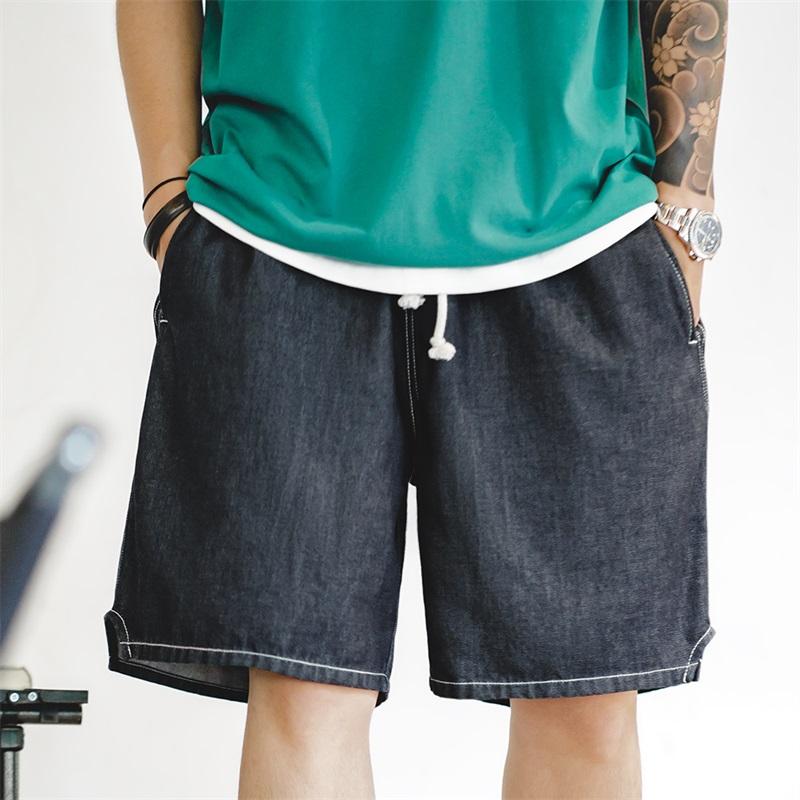MADEN Herren lockere Denim-Shorts mit Ice-Feel, lässig