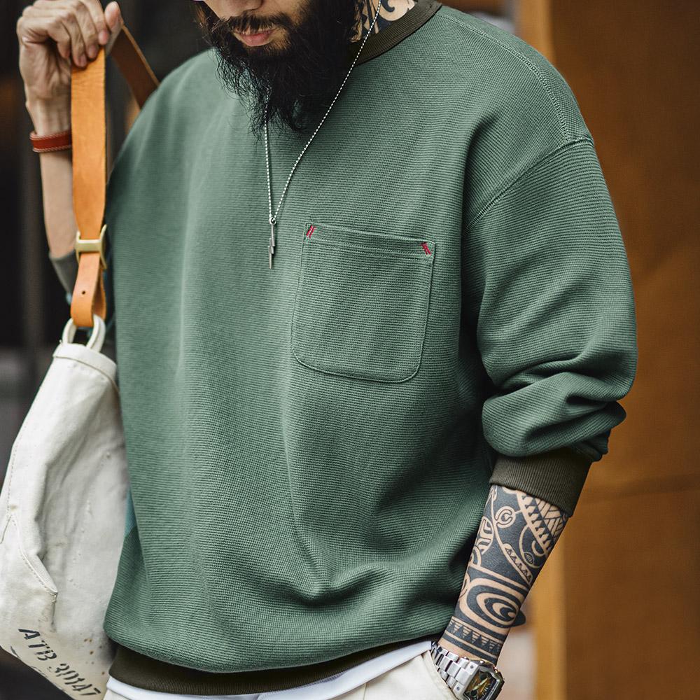 Sudadera de algodón pesado con tejido de gofre y hombros caídos MADEN