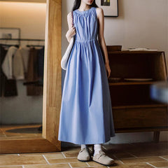 Vestido maxi sin mangas azul bebé MADEN