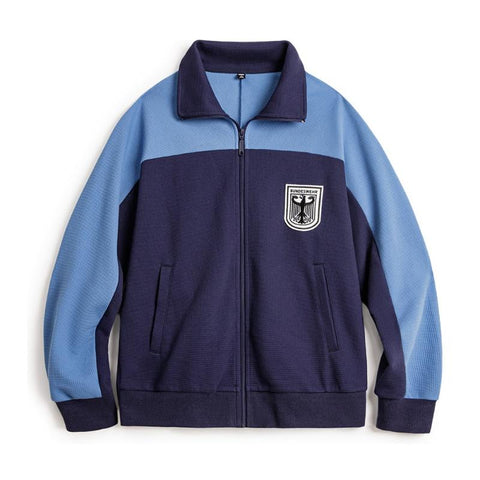 MADEN 남성 컬러블록 코치 재킷 & 와플 니트 조거 세트 스탠드 칼라 통기성 훈련 트랙수트 운동 스트리트웨어 의상