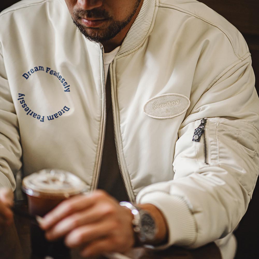 MADEN MA1 White Bomber Jacket