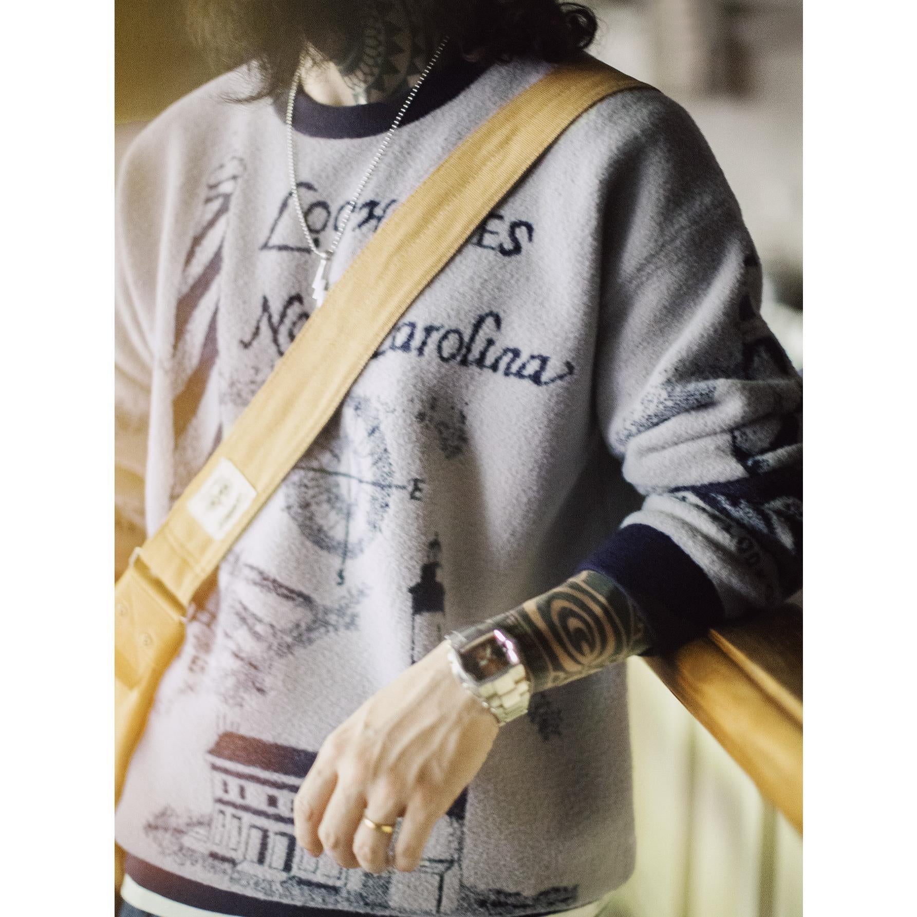 MADEN Leuchtturm Strickpullover - Lockerer Schwerer Pullover Grau