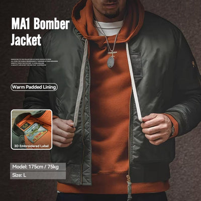 MADEN MA1 Warme Fliegerjacke für Herren
