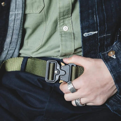 MADEN Men’s Tactical Canvas Belt – Quick Release Adjustable Outdoor Waist Strap