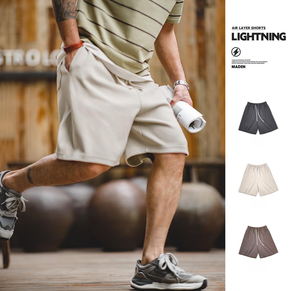 Short Maden Casual 340g, épais, tricoté et brodé, style basketball, idéal pour l'été. 