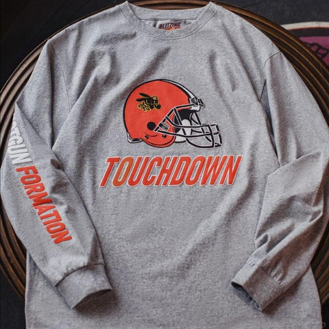 MADEN Retro-Langarmshirt mit Grafikstickerei für Herren – Grauer Oversize-Pullover mit Rundhalsausschnitt im Streetwear-Stil 