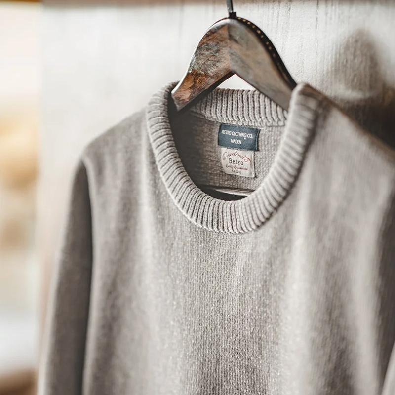 Suéter de chenilla para hombre MADEN – Suave, acogedor, cuello redondo, cálido, básico, tejido de punto