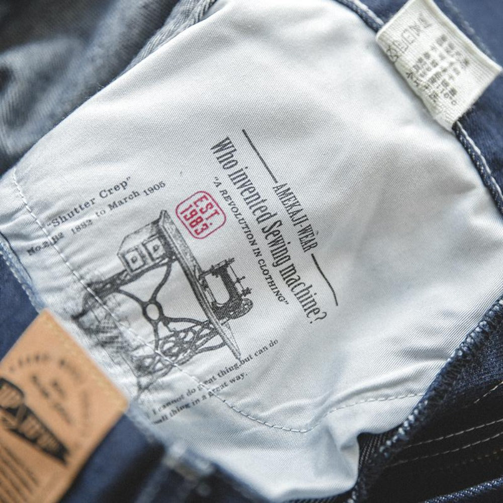 Jeans baggy de mezclilla selvedge de 11.5 oz para hombre MADEN