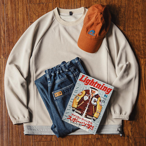 MADEN Retro Sweatshirt Heavyweight Long Sleeve for Fall