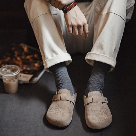 MADEN Illustration Mules Closed-Toe Cork Slides