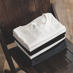 MADEN Herren Schweres 100 % Baumwoll Kurzarmshirt