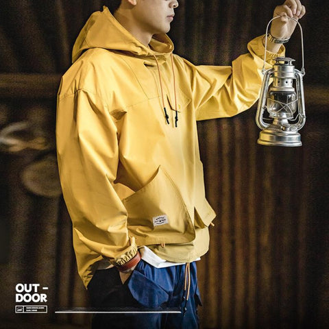 MADEN Men’s Outdoor Hooded Jacket – Multi-Pocket Windbreaker Parka