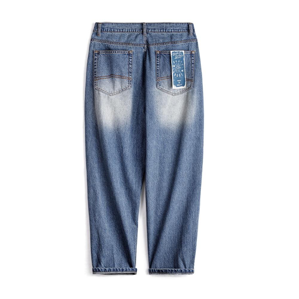 MADEN 고양이 수염 페이드 데님 진 12.6oz