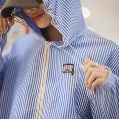 MADEN Striped Lightweight Shirt Jacket